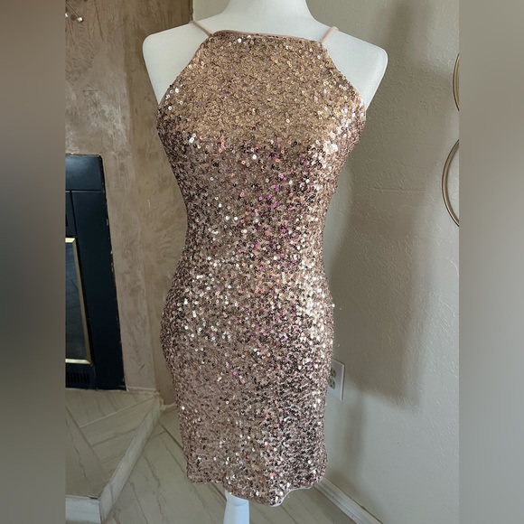 Dresses & Skirts - GOLD MINI DRESS